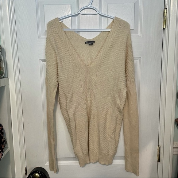 VINCE Cream Cashmere Wool Blend V Neck Pullover Sweater Medium - Picture 1 of 5